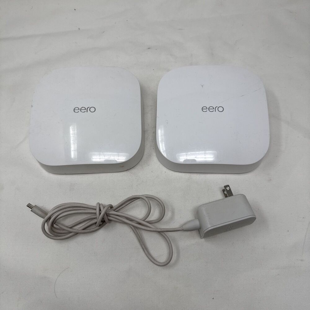 Eero Pro 6 K010001 Lot 2 Tri-Band WiFi 6 Mesh Wireless Router Read Description
